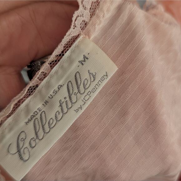 Women's Vintage JCpenney Collectibles Pink Silky Medium Nightgown Shirt 1970s - Picture 7 of 7